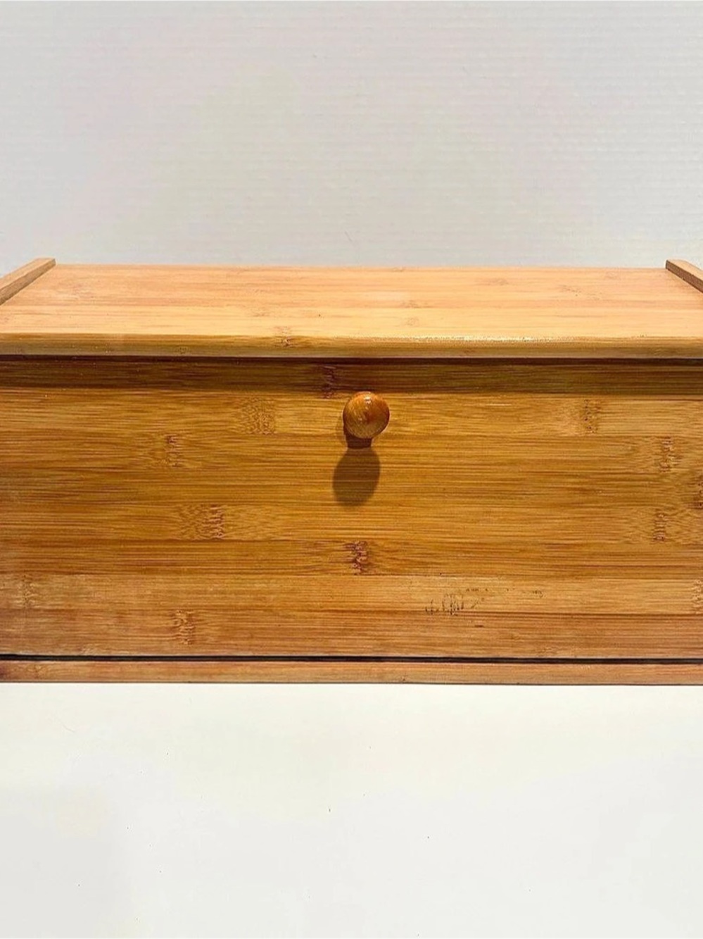 Bread Box Bamboo Wood - Drop Down Front